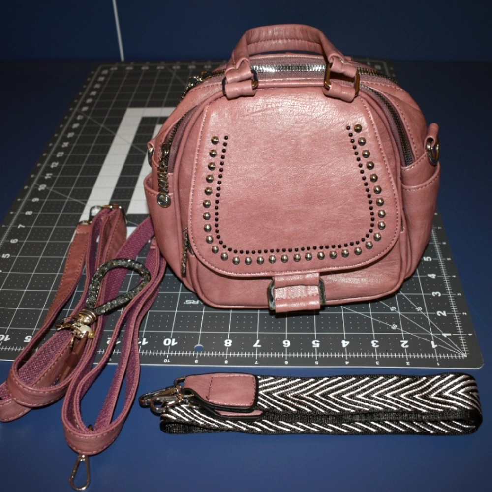Dusty rose convertible backpack